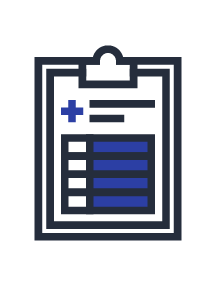 Clipboard with medical chart icon